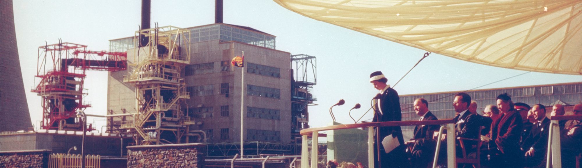 The Queen opening Calder Hall